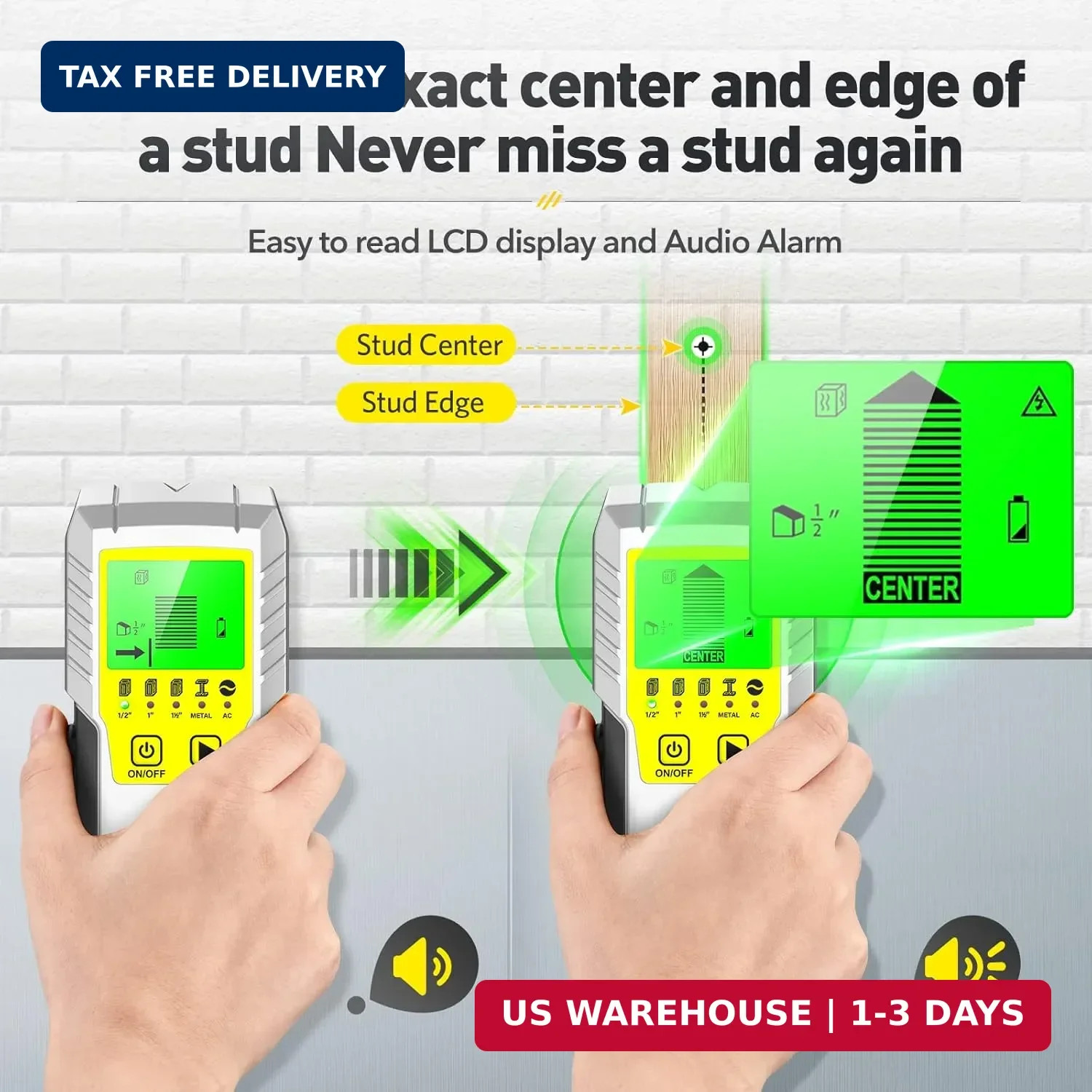 Stud Finder Wall Scanner Sensor - 5 in 1 Stud Sensor Detector Wall Scanner with