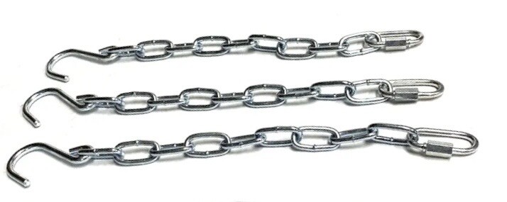 3-Pk Chain w/ Hook & Quick Link 1/8" Thick x 12" L Hanging Basket Flower Pot