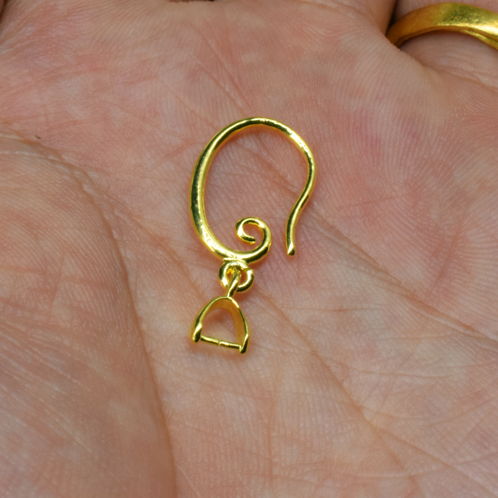 Wholesale Earring Jewelry Findings 18K Gold Filled Pinch Bail Bale Hook Earwire