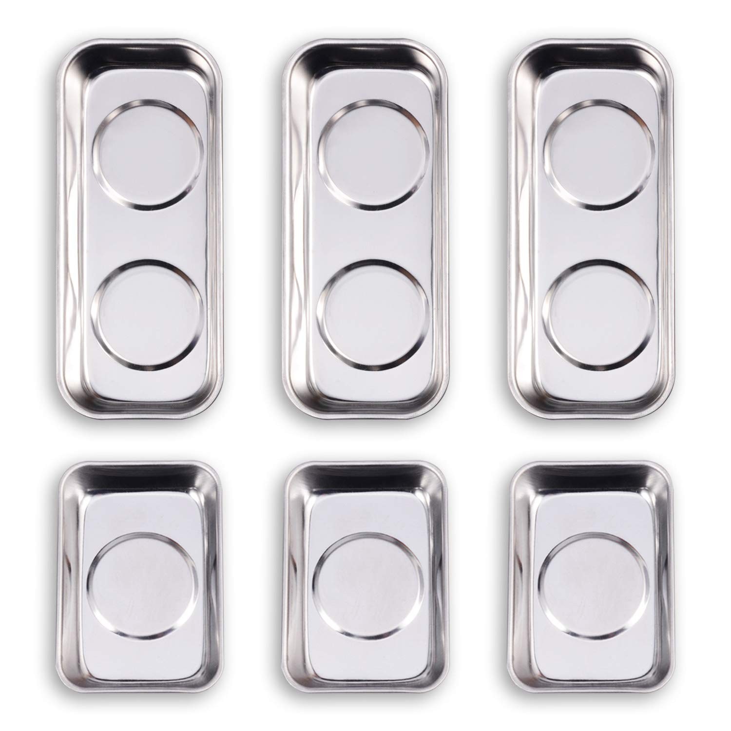 WXTOOLS 6-Piece Magnetic Tray Set (3.6" x 3.6" x 2.4" / 5.9" x 2.5" Square