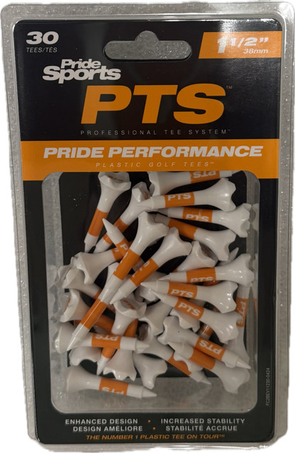 Pride Professional Tee System Evolution Plastic Golf Tees (Pack of 30), 1 1/2-In