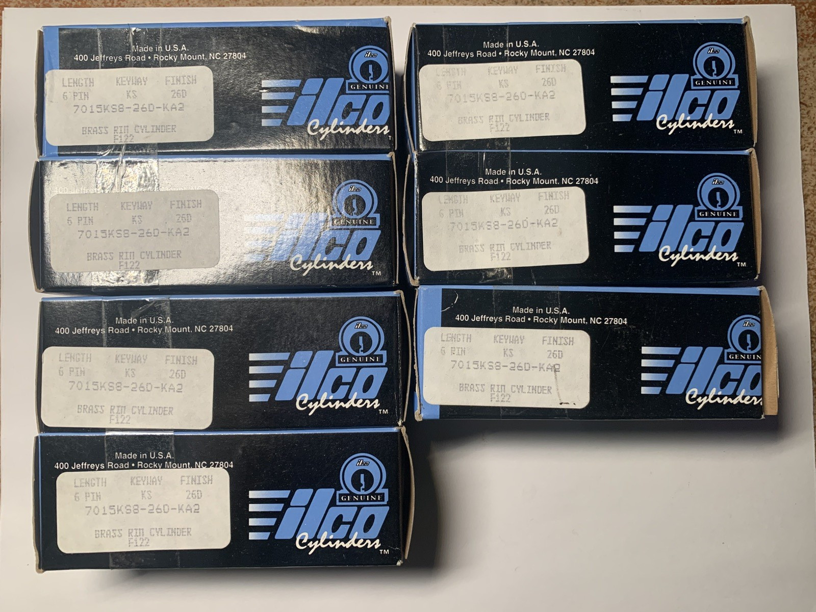 LOT OF 7   ILCO Lockset RIM Cylinder 7015KS8-26D-KA2 Chrome  Locksmith FREE SHIP