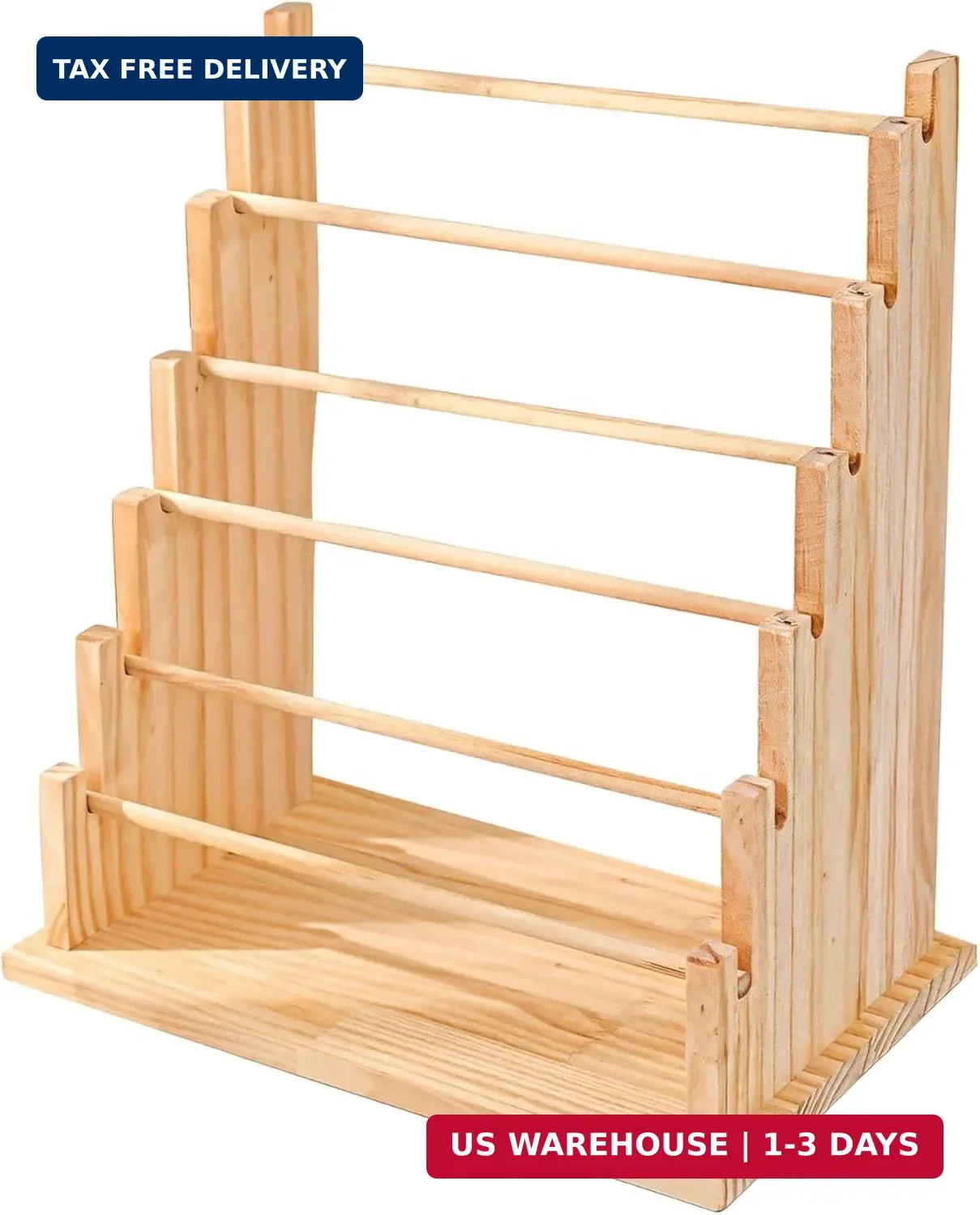 6 Tier Jewelry Display Stand Wooden Bracelet Organizer Detachable Holder Market