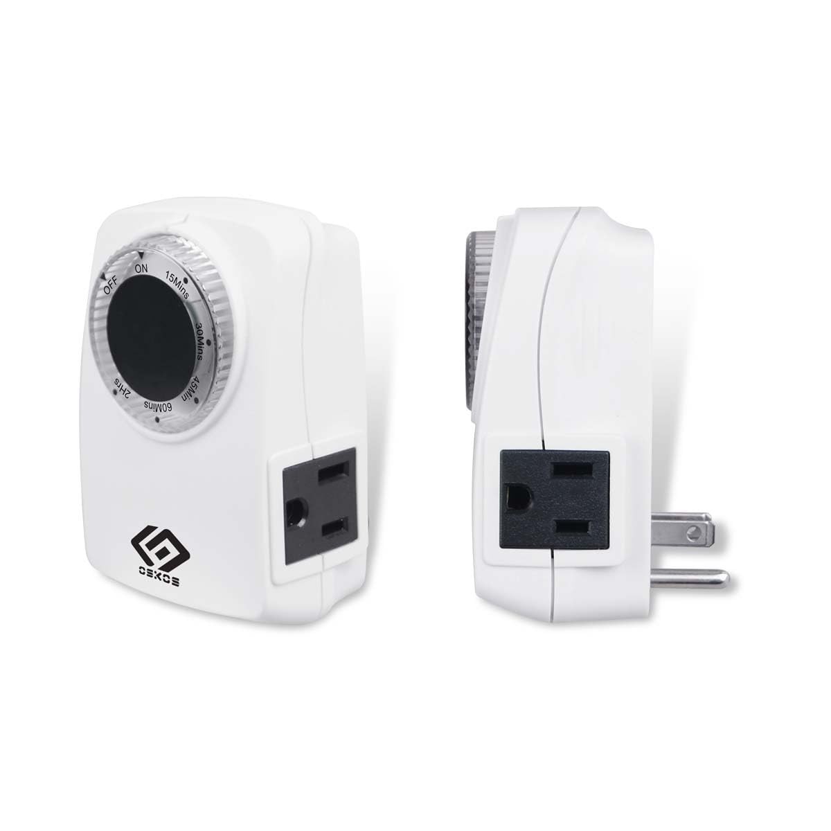 2-Pack 24-Hour Indoor Light Countdown Timer, One Grounded Outlet â€“ Ideal for