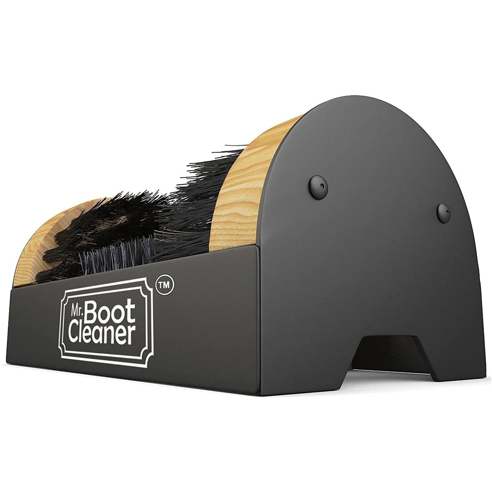 Heavy Duty Wooden Shoe Brush Cleaner Outdoor Floor Mount or Portable, Commercial