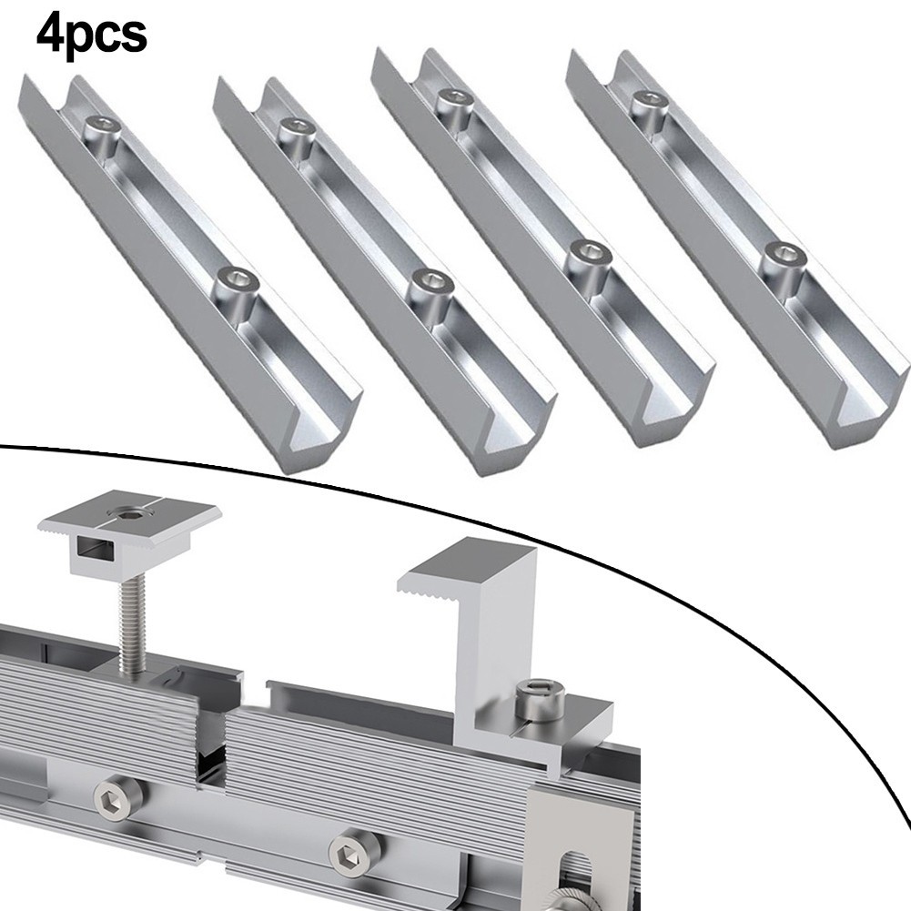 4pcs Profile Connector PV Rail Solar 14cm Aluminum Rail Connector With Screws