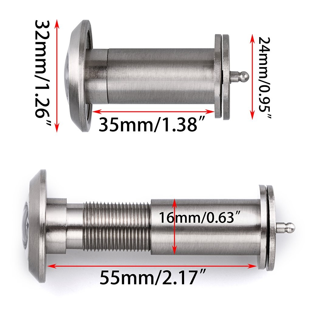 Sumnacon Safety Door Viewer,Solid Brass 220-degree 22mm, Silver