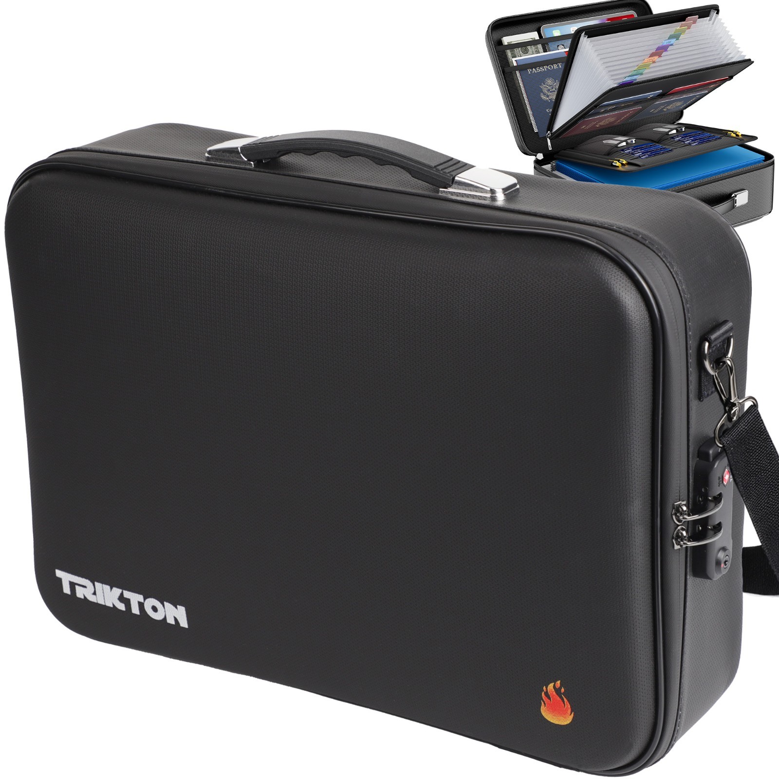 XXL Legal-Size Fire & Water-Resistant Document Box with TSA Lock - Hard-Case