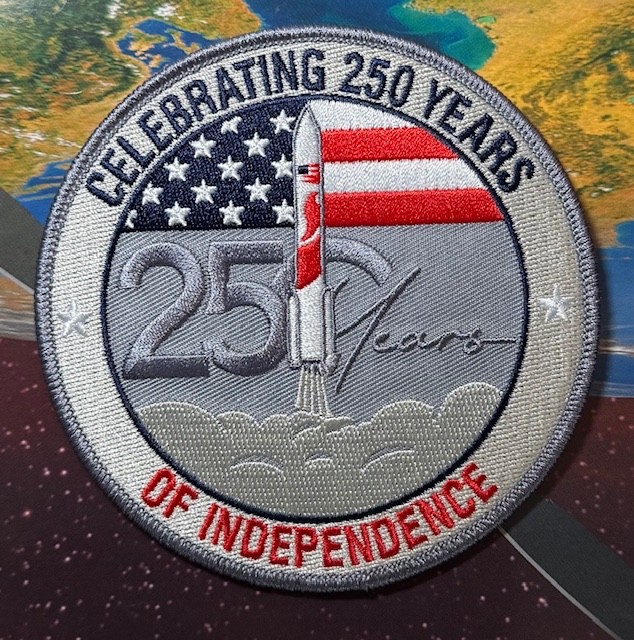 CELEBRATING 250 YEARS OF INDEPENDENCE 4.5 PATCH W/ VULCAN ROCKET IN CENTER
