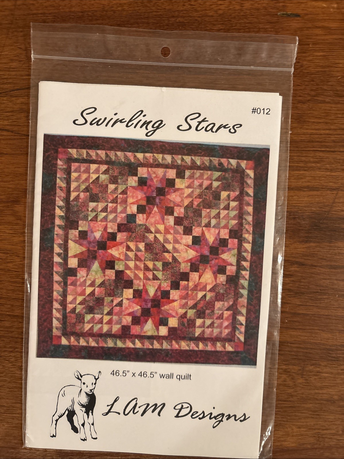 Swirling Star Wall Quilt Pattern - Pieced Design- 46x46" Size