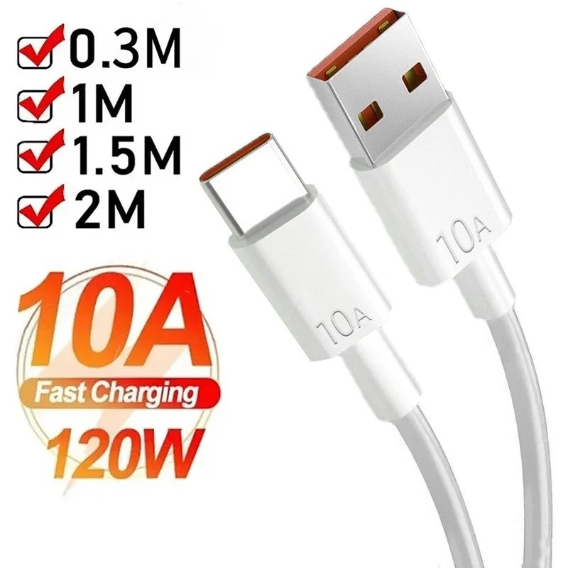 120W 10A USB to Type C Cable Fast Charging Data Cord 0.3-2M Android for samsung