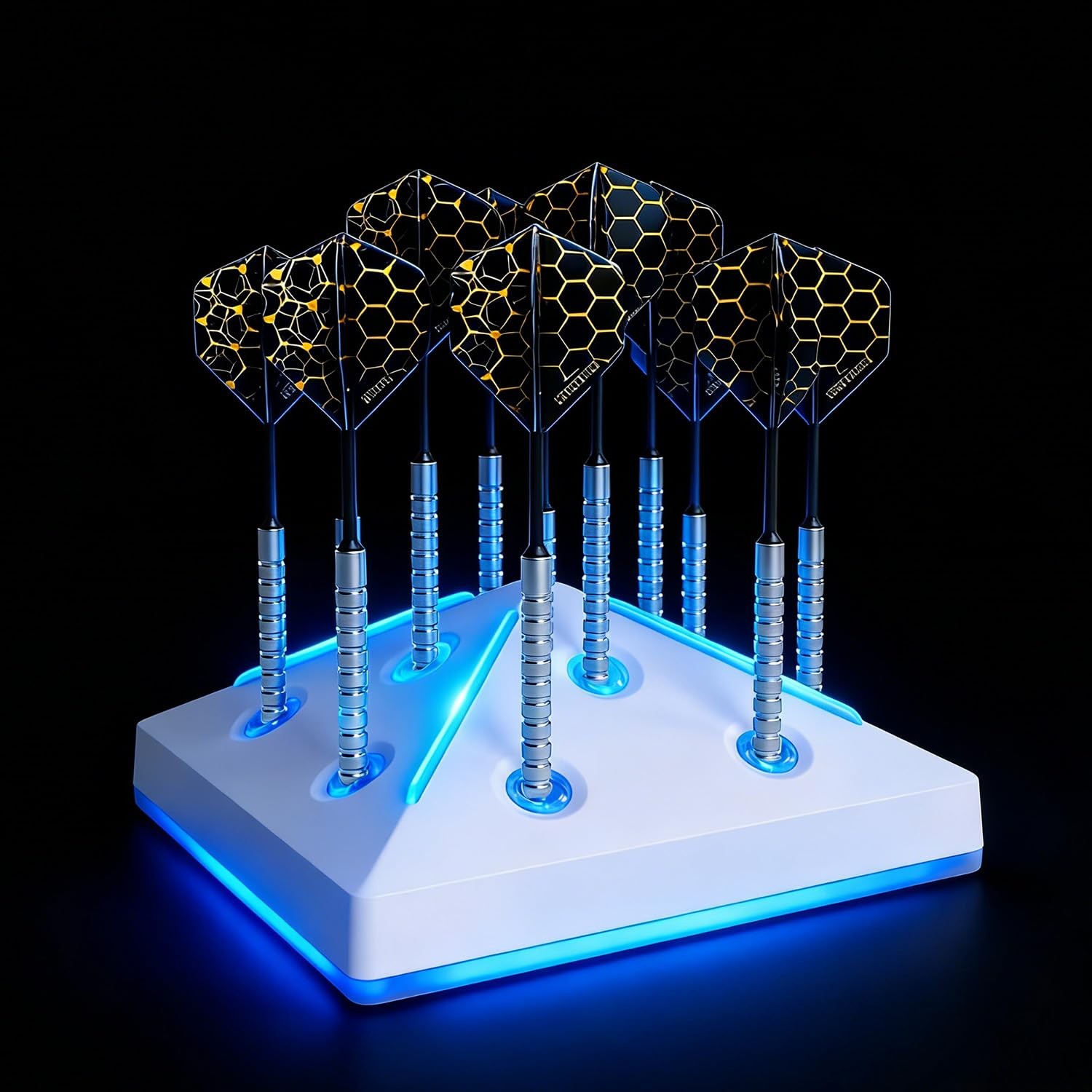 Dart Holder Stand 12 Darts Display, Tabletop Dart Station with Light, 7 RGB C...