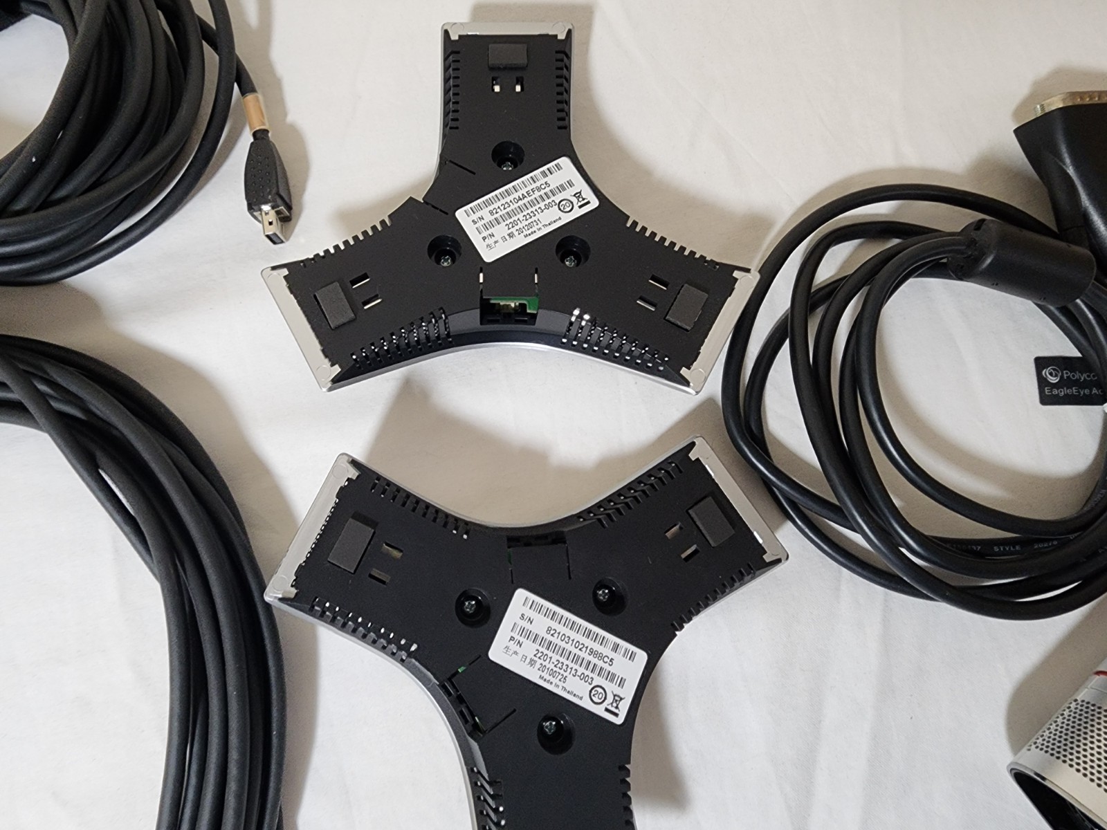 2 POLYCOM SPEAKERS 2201-23313-003 CABLES Polycom EPTZ-2 EagleEye Acoustic Camera