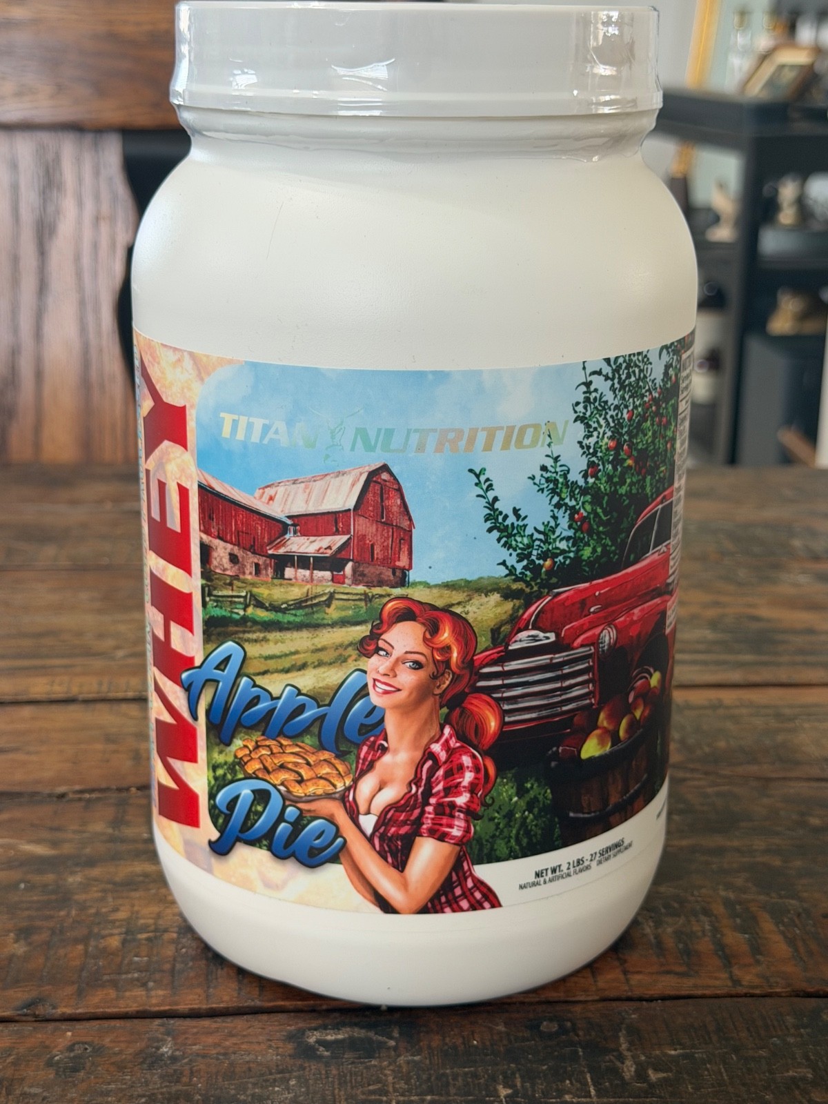 Titan Nutrition whey protein powder 2 lb Apple Pie Expires 10/2026