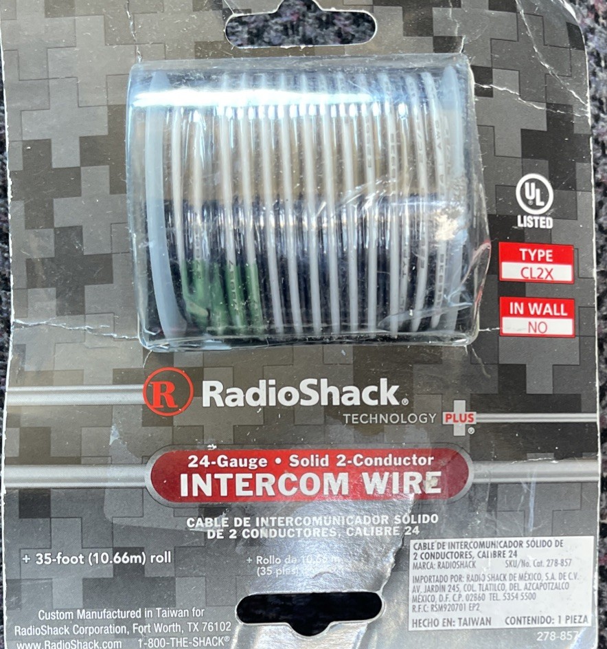 RadioShack 24 Gauge Solid 4 Conductor Intercom Wire 20 Foot Roll CL2X———-27