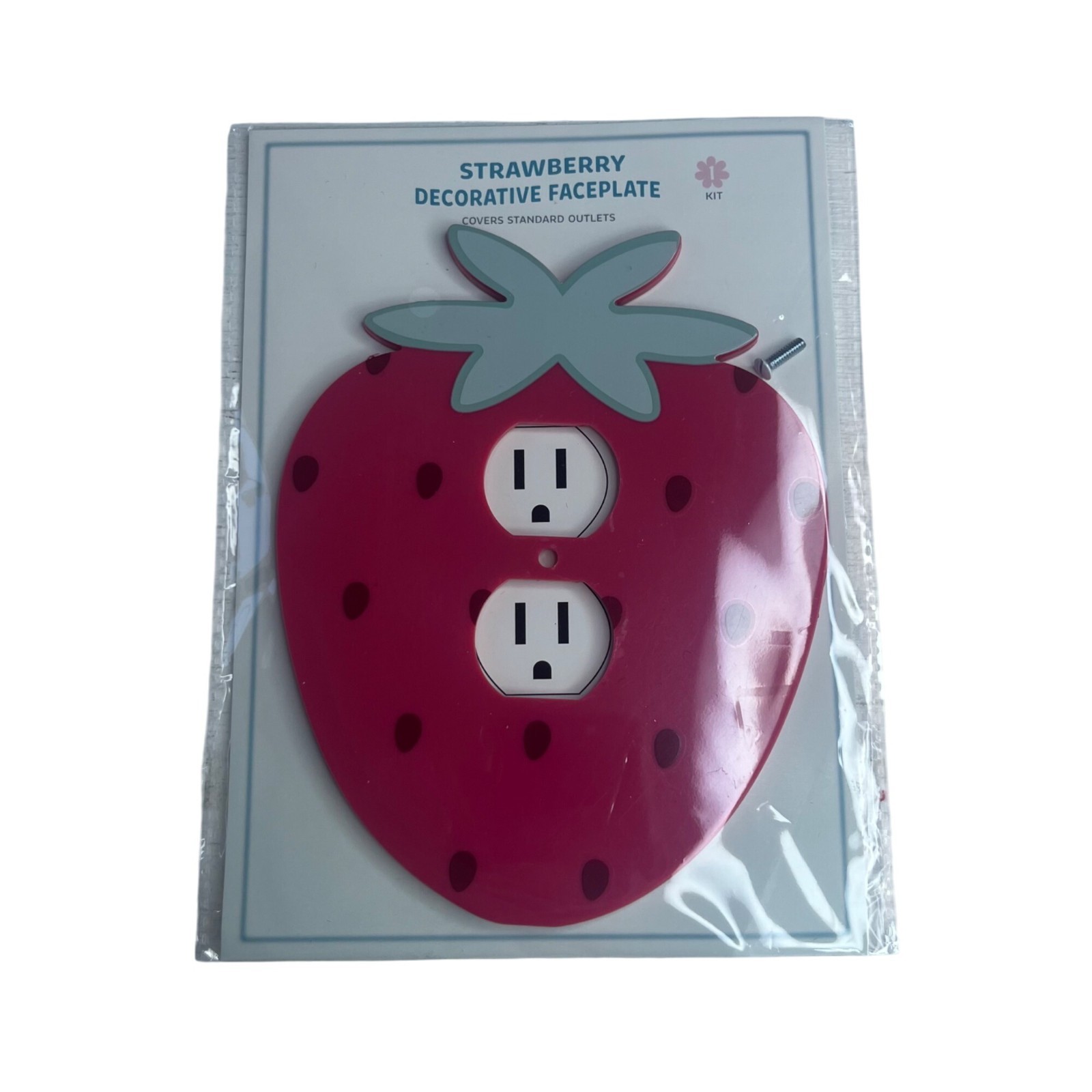 Strawberry Decorative Faceplate Plug Kit For Standard Outlets New