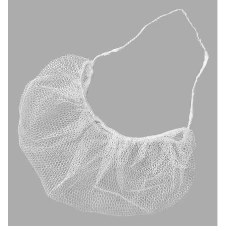 Action Chemical Bn18w Beard Cover, Nylon, Polyester, 18 In Dia., White,