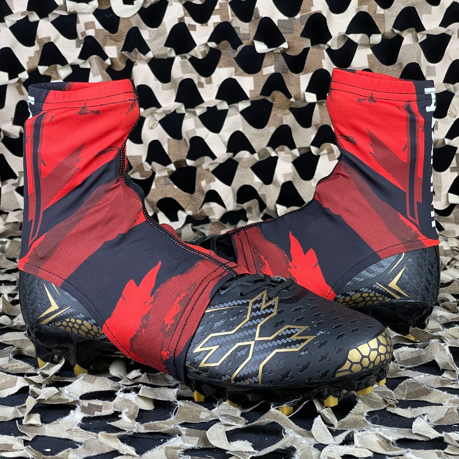 NEW HK Army Cleat Covers - Short - Tiger Red - Small/Medium