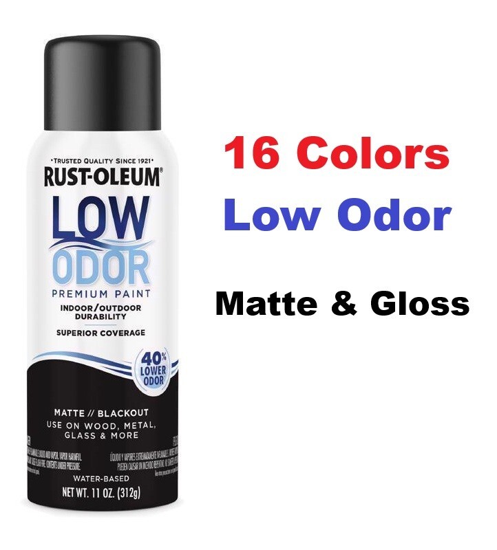 Rust-Oleum Low Odor Gloss & Matte Water-Based Spray Paint 11 oz (CHOOSE COLOR)