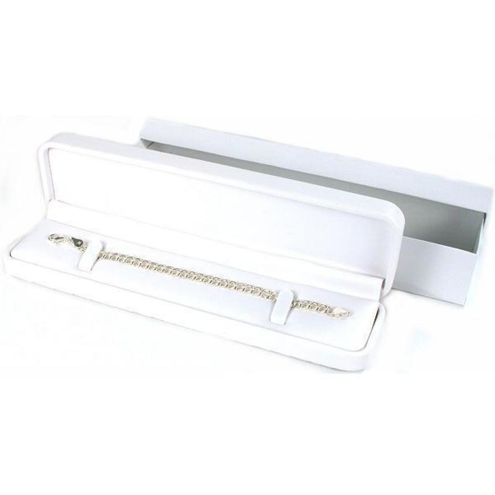 White Faux Leather Watch Bracelet Box Jewelry Counter Display