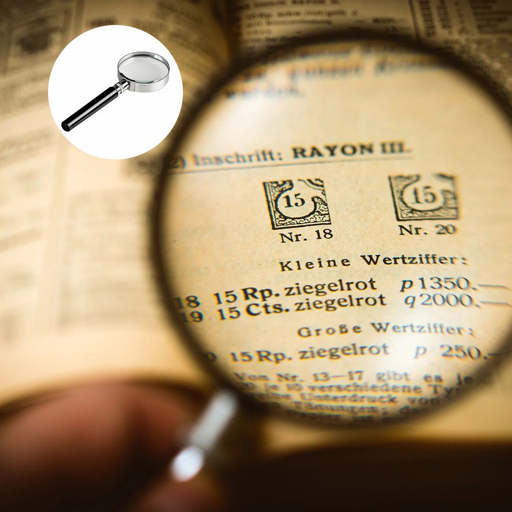 Portable Magnifier for Reading 1 Handheld Glass Lens Durable Black