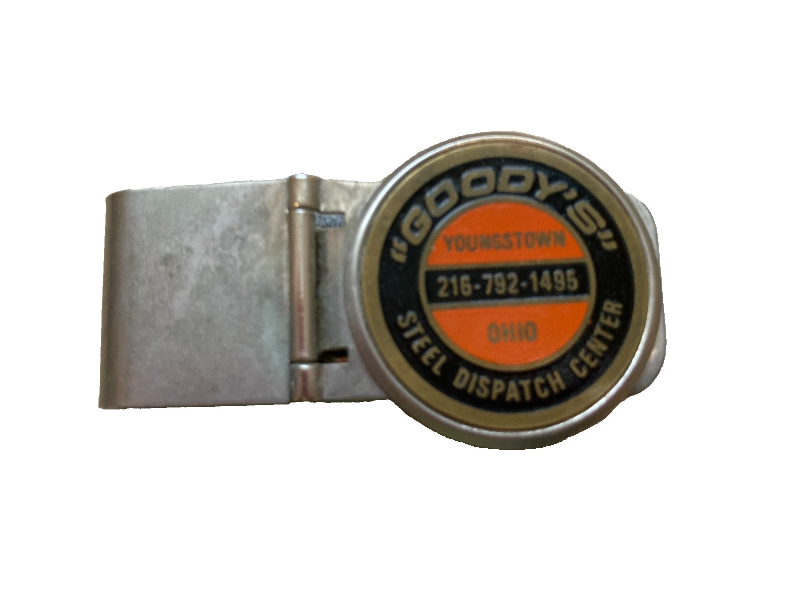 Money Clip Goody's Steel Dispatch Center Youngstown Ohio  Silver Tone Hinged