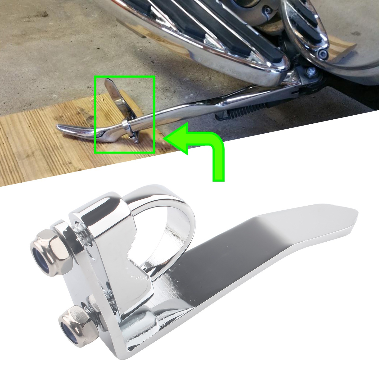 Chrome Kickstand Extension Fit for Yamaha Roadliner Stratoliner XV 1900 XV1900S