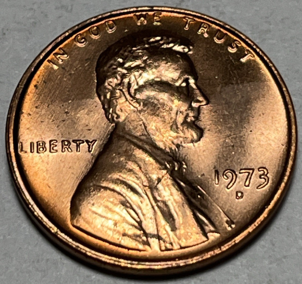 1973 D Penny Errors Lincoln Missing Part Of Coat & Slight Rotary Uncirculated