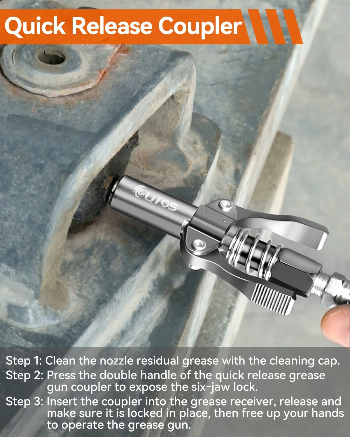 High Pressure 10000 PSI Grease Gun Coupler Quick Lock Release Universal