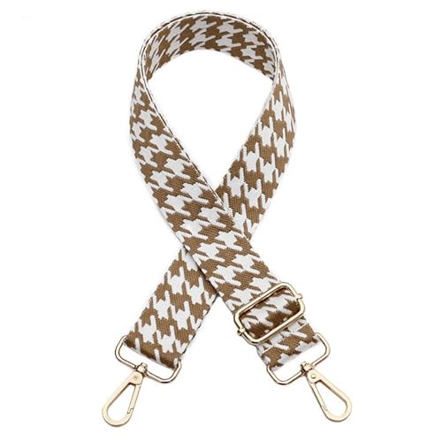 1.97" Wide Purse Strap, Adjustable Handbag Strap Replacement Khaki Houndstooth