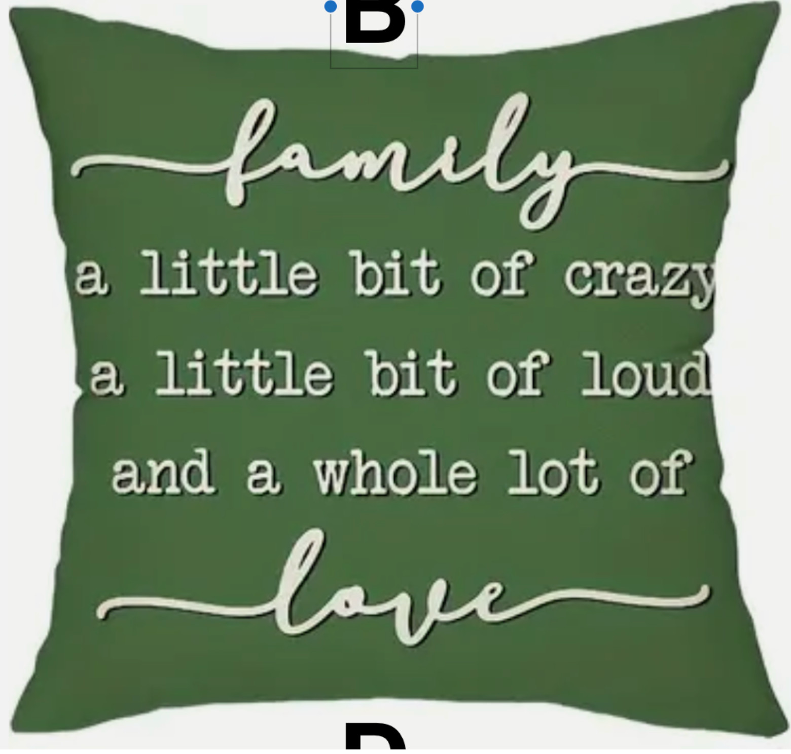 Traditional Family and Love in Christmas Green Pillow Cover, Great Gift 18"