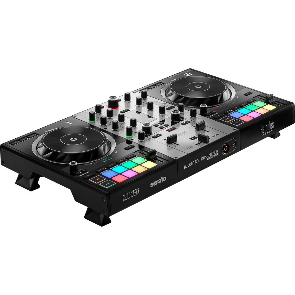 Hercules DJControl Inpulse 500 DJ Software Controller (Silver) w/ Headphones KIT