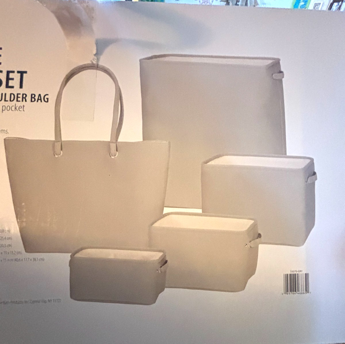 Creativeware Soft Side 5 Piece Storage Set Including Shoulder Bag Grey NEW