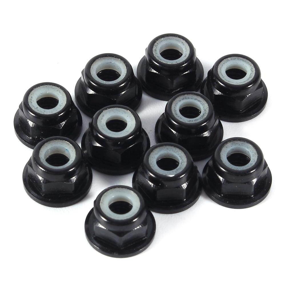 Hex Self-Lock Nuts 10 PCS M3 Nut CNC Aluminum Flanged Nylon Lock Black, Black