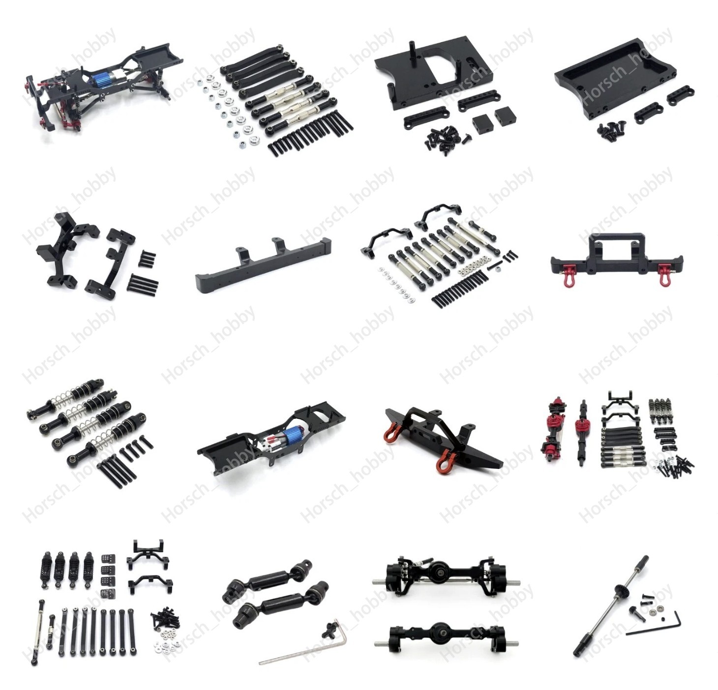 For MN 1/12 D90 D91 D96 MN98 MN99S rc Crawler car Black Alloy metal upgrade part