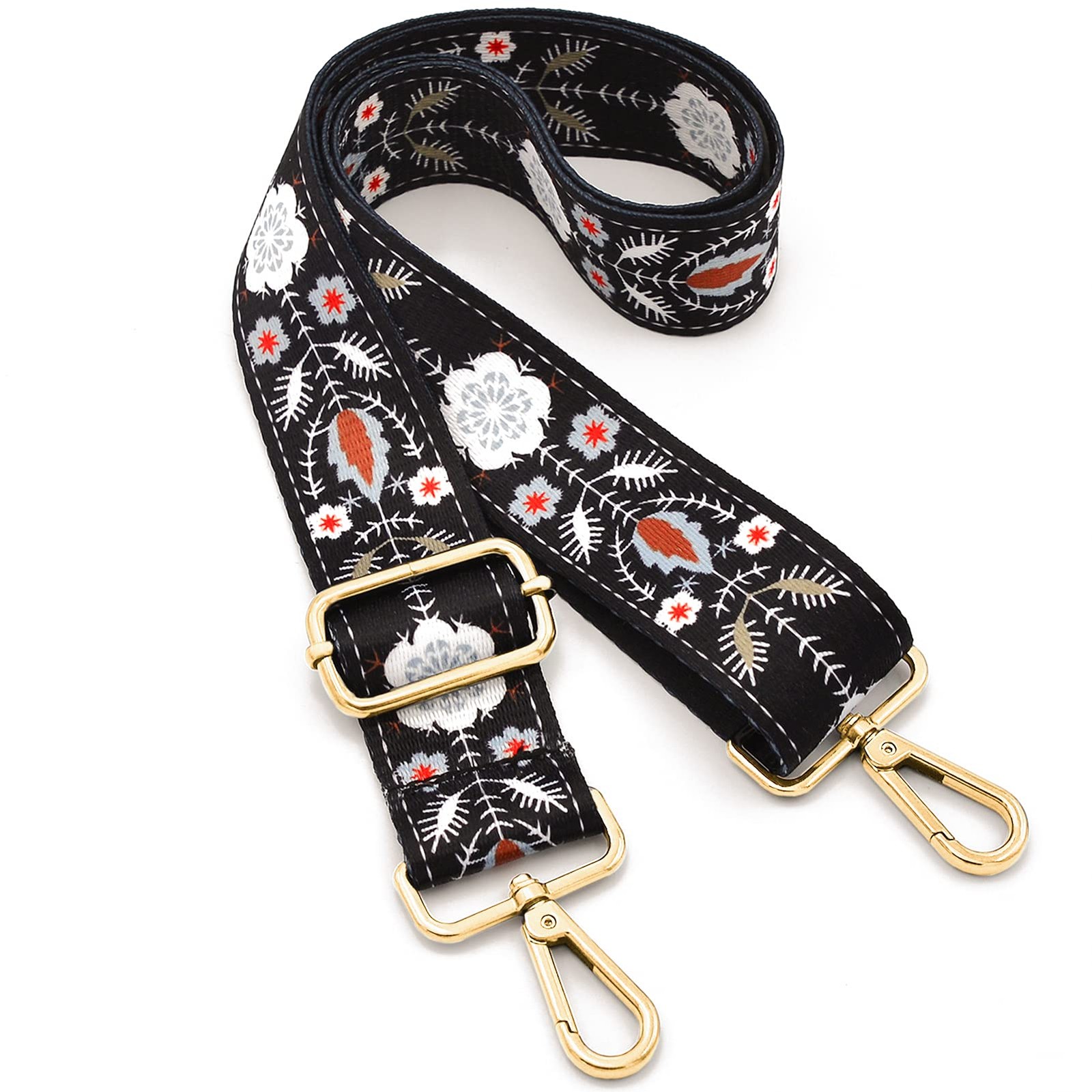 ROYGBCP Replacement Purse Strap Crossbody 28" to 51 inches, Gold,multicolor