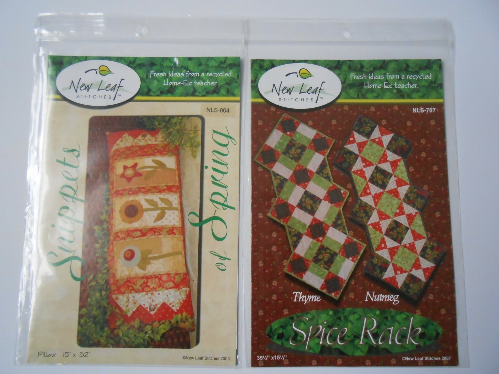 Lot of 2 New Leaf Stitches Patterns (Spice Rack & Snippets of Spring)