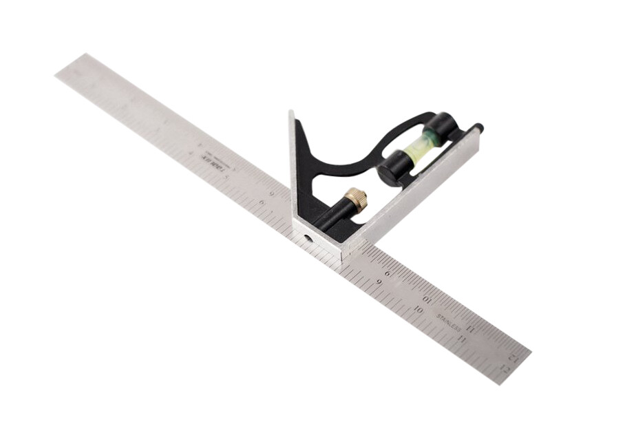 12" Stainless Steel Imperial & Metric Combination Try Square Scriber & Level