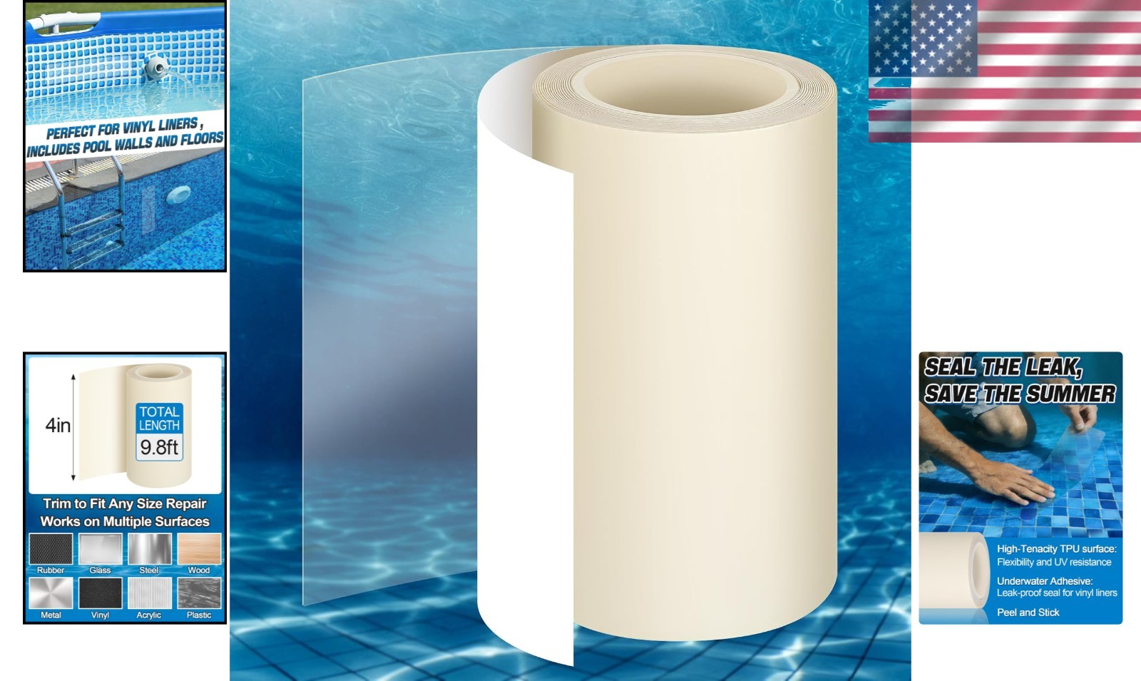 High-Viscosity Clear TPU Pool Patch Kit – Ultimate Underwater Repair Solution