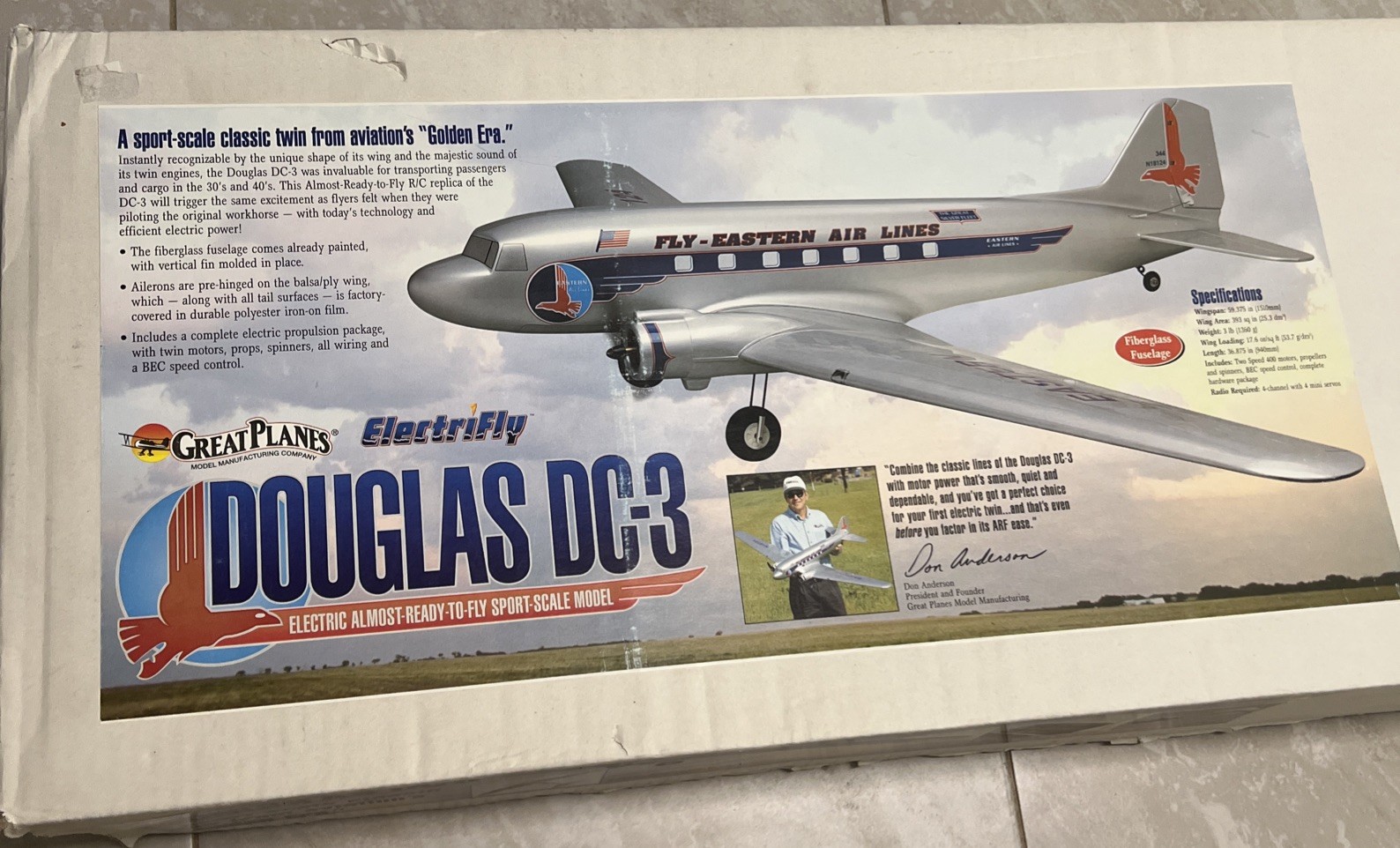 GREAT PLANES  ELECTRIFLY DOUGLAS DC-3 rc Sport Scale airplane arf