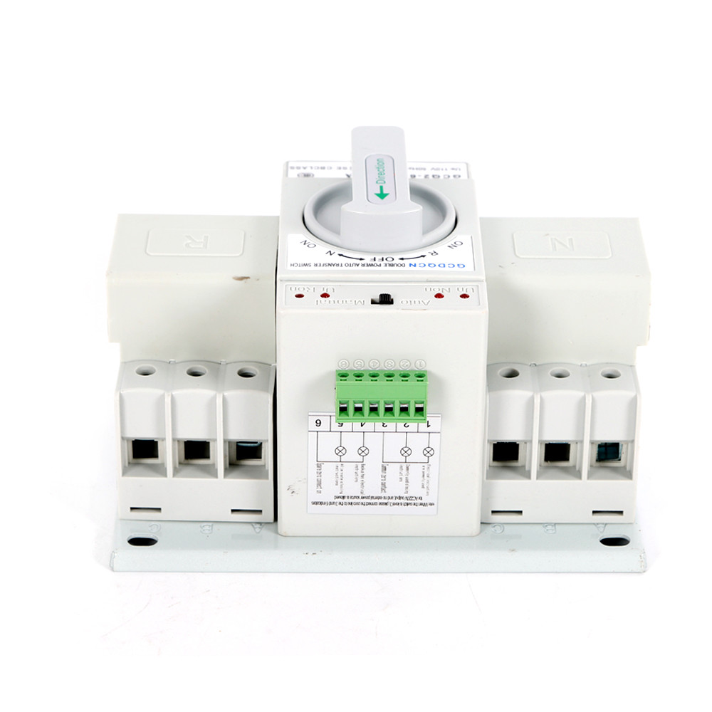 Manual 110V Dual Power Automatic Transfer Switch 3P Generator Changeover Switch