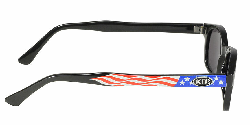 KD's Original 1 Pair Flag Frame Smoke Lens Old School Biker Sunglasses 20050