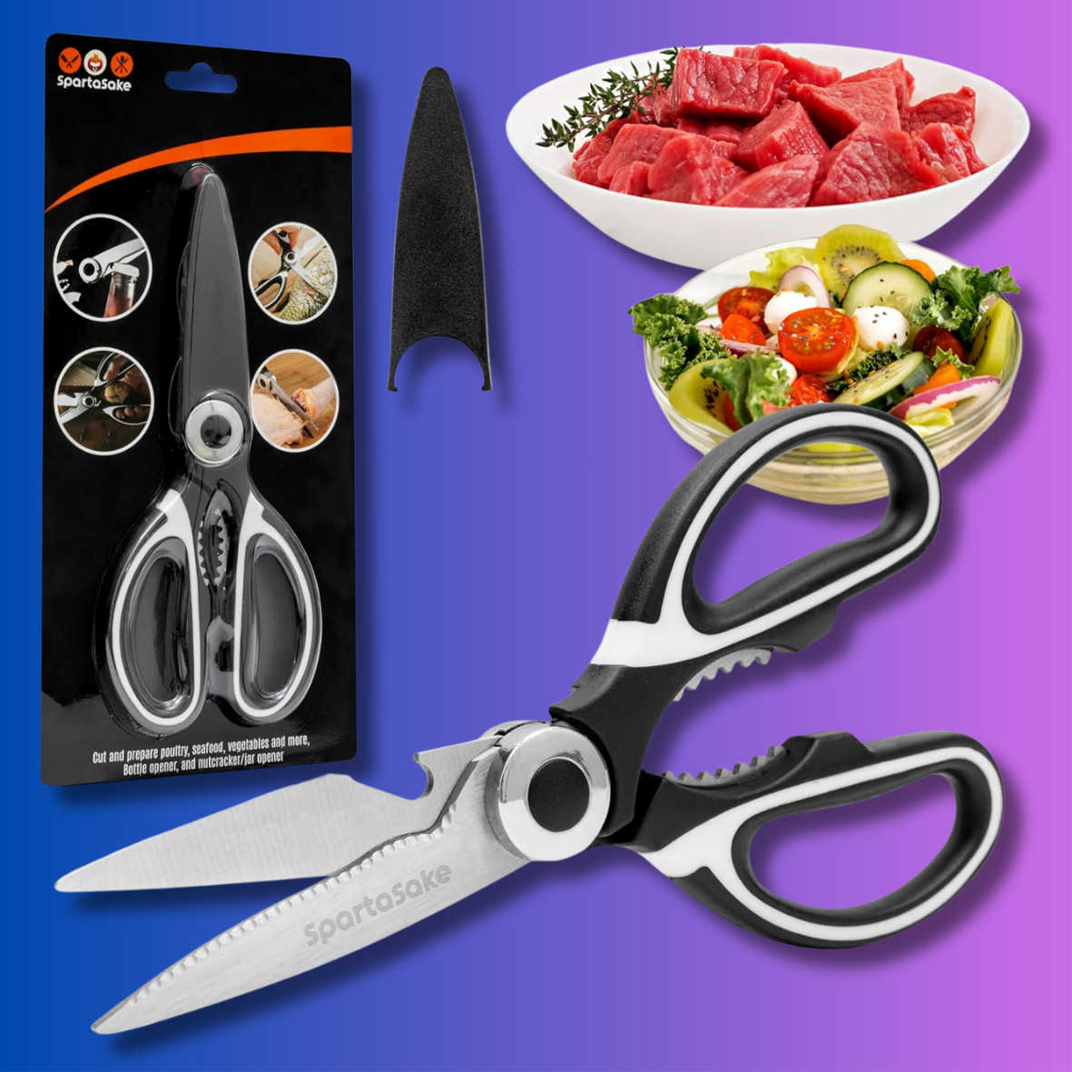 Kitchen Scissors Heavy Duty Stainless Steel Multipurpose Ultra Sharp Bone Shears