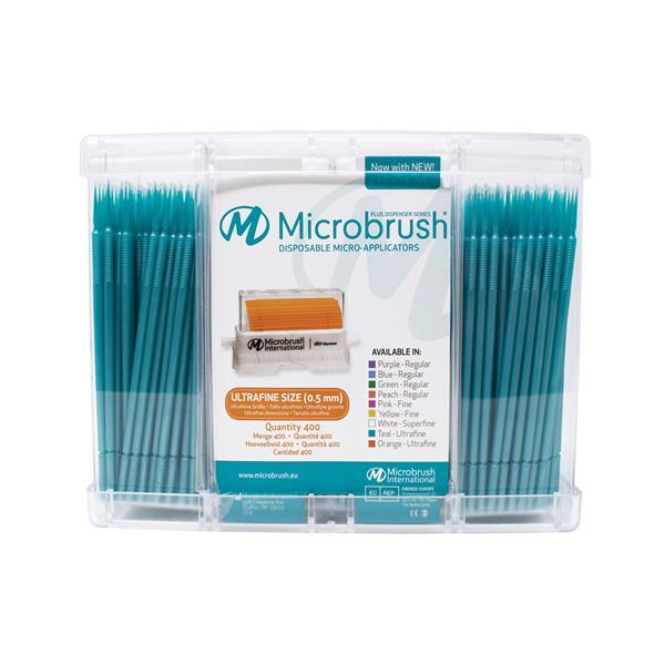 Microbrush PU400TE Plus Micro Applicator Dispenser Ultra Fine Teal 400/Pk