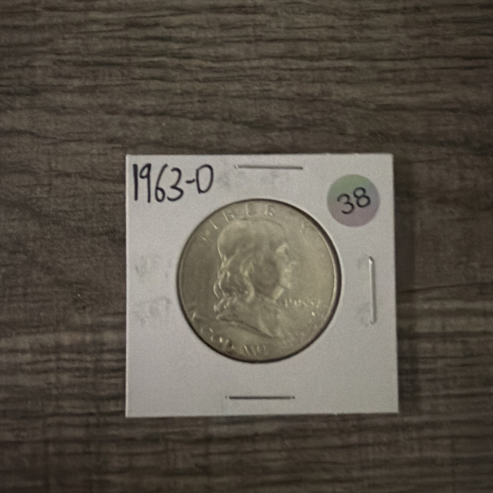 1963 D Franklin Silver Half Dollar DDR Double Die Reverse