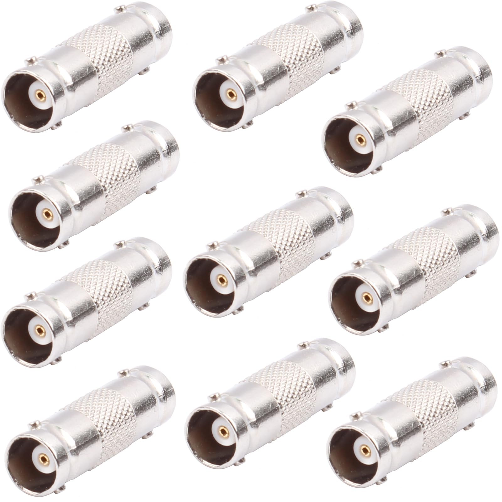 BNC Female to Female Connector 10- Pack BNC Coupler for CCTV Security Camera ...