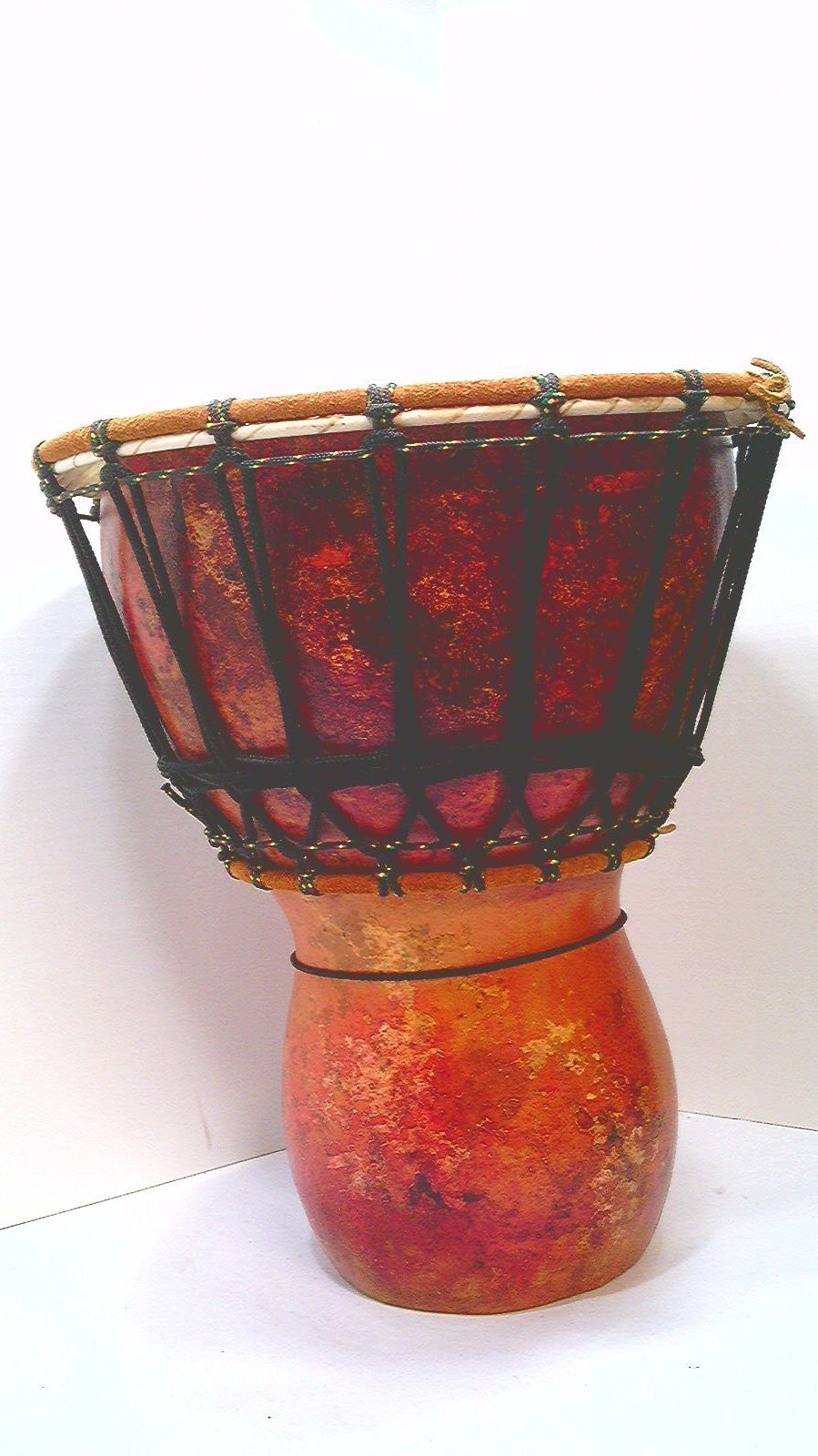 ✅ ✅ African~Gourd Drum~w/ Ropes~15 1/2"
