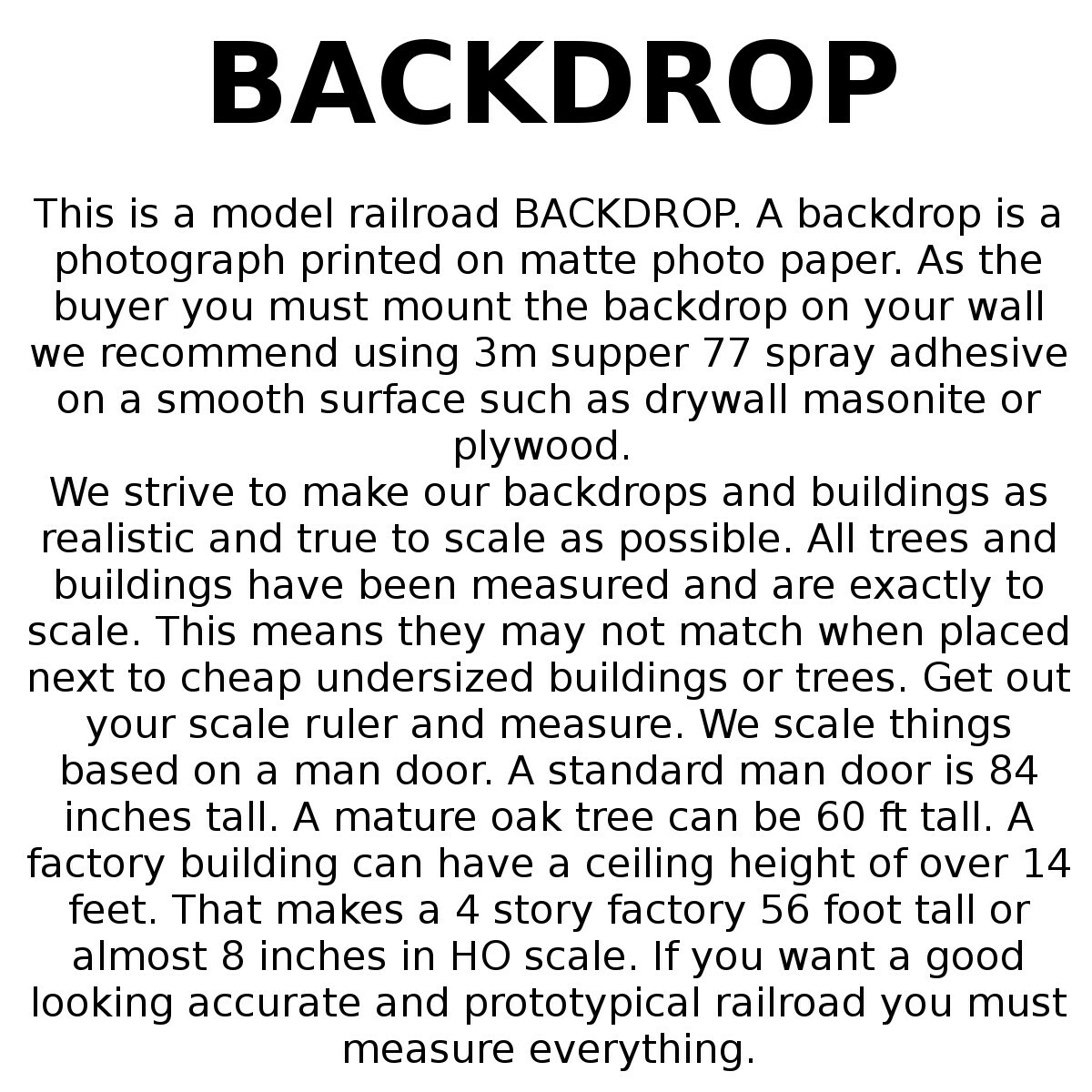 TRACKSIDE BACKDROP #455 Commercial backs HO Scale