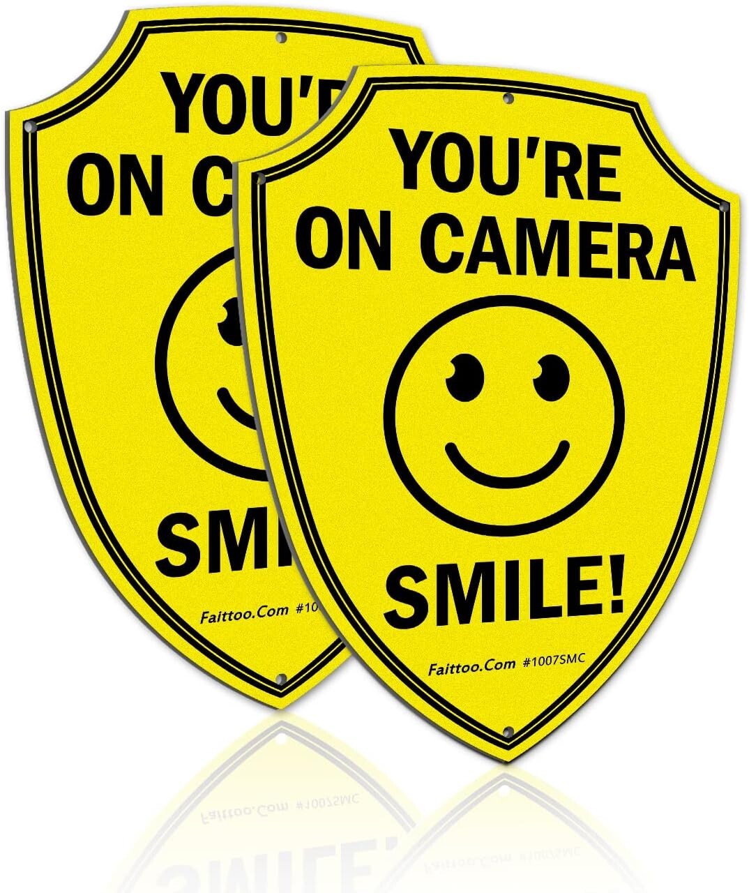 Smile You're On Camera Sign, Video Surveillance Signs Outdoor, 2-Pack NEW
