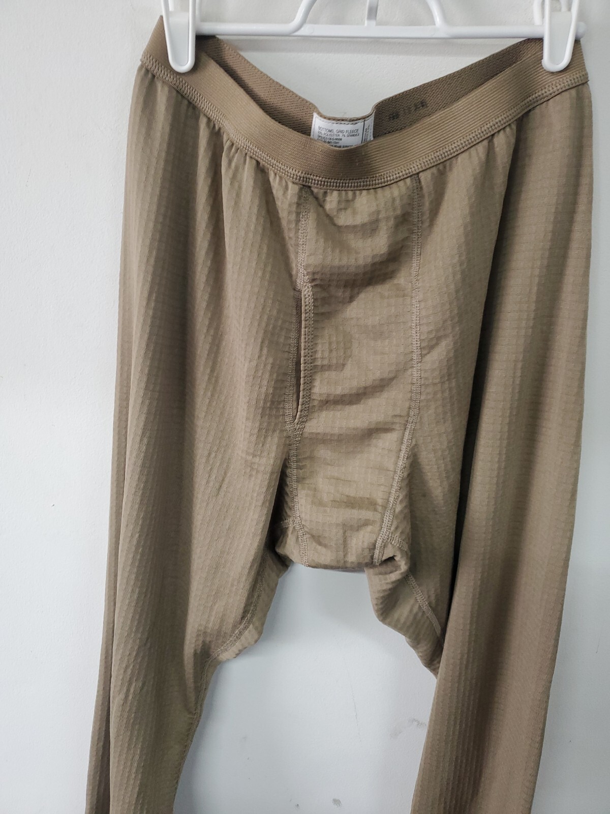 Level 2 Cold Weather  Bottoms Grid Waffle Fleece pants tan medium regular  coyot